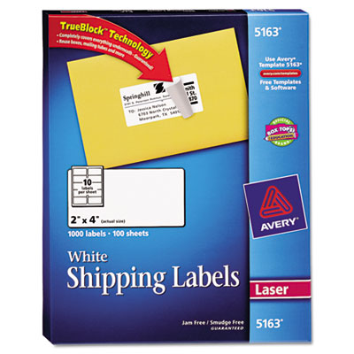 Shipping labels with TrueBlock technology.