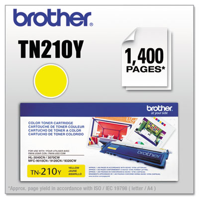 OEM TN210Y toner for Brother® HL-3040CN, 3040CW, MFC-9010CN, 9120CN, 9320CW.
