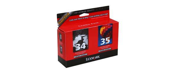 Lexmark Twin-Pack #34 #35 Black and Color High Yield Print Cartridges ink cartridge