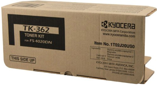 Kyocera Mita TK-362 OEM Toner Cartridge, Black, 20K Yield