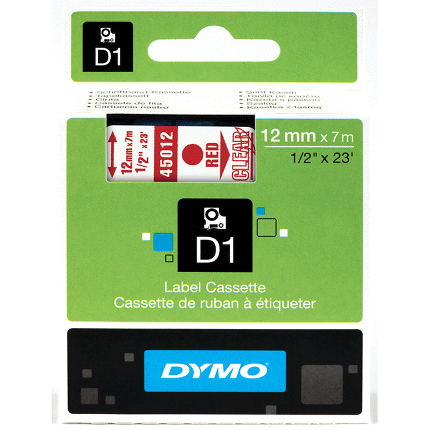 DYMO S0720520 label-making tape Red on transparent