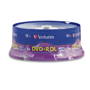 Verbatim DVD+R DL 8.5GB 8X Branded 15pk Spindle 15 pcs