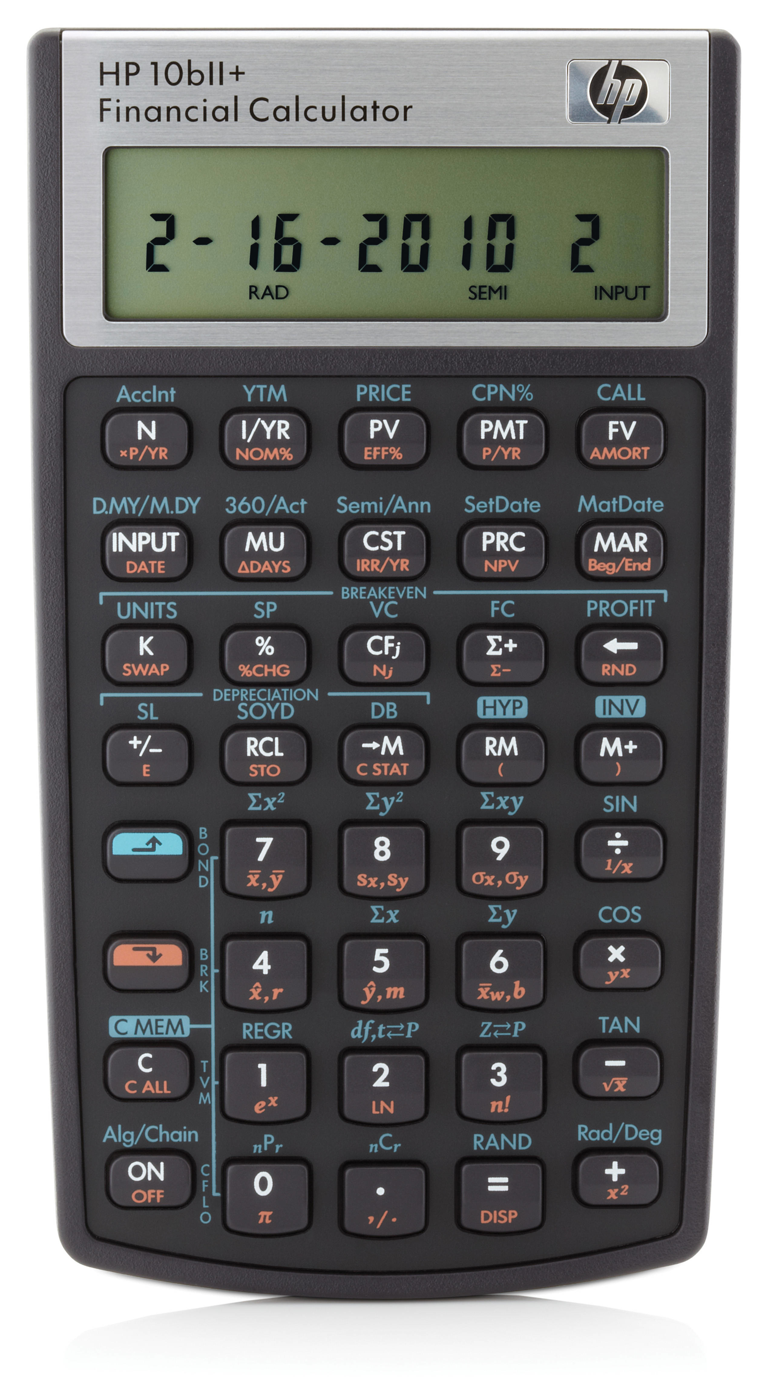 HP 10bII+ calculator Pocket Financial calculator Black