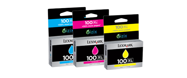 Lexmark 3x 100XL CMY ink cartridge Cyan Magenta Yellow