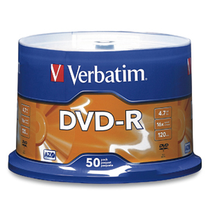 Verbatim 16x DVD-R Media 4.7 GB 50 pcs