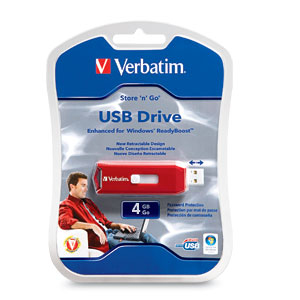 Verbatim 4GB Store 'n' Go USB flash drive 2.0 USB Type-A connector Red