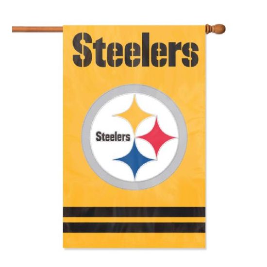 The Party Animal Steelers Gold Applique Banner Flag