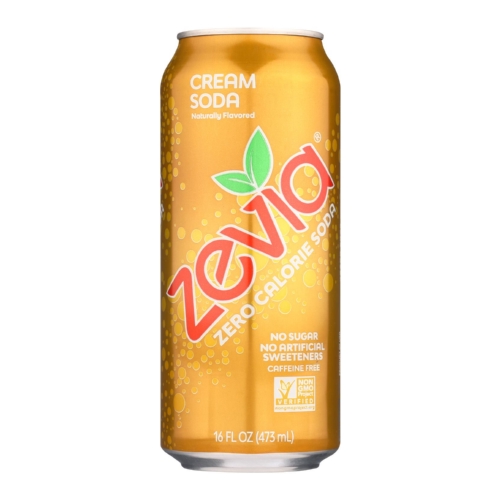 Zevia Soda - Zero Calorie - Cream Soda - Tall Girls Can - 16 oz - case of 12