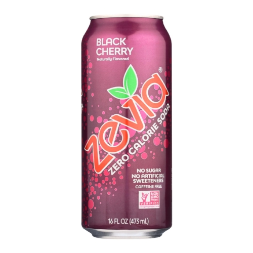 Zevia Soda - Zero Calorie - Black Cherry - Tall Girls Can - 16 oz - case of 12