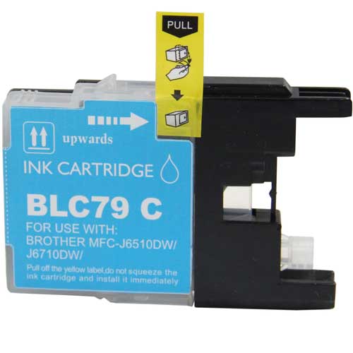 High YieldCyan Inkjet Cartridge compatible with the Brother LC79C (2,400 page yield)