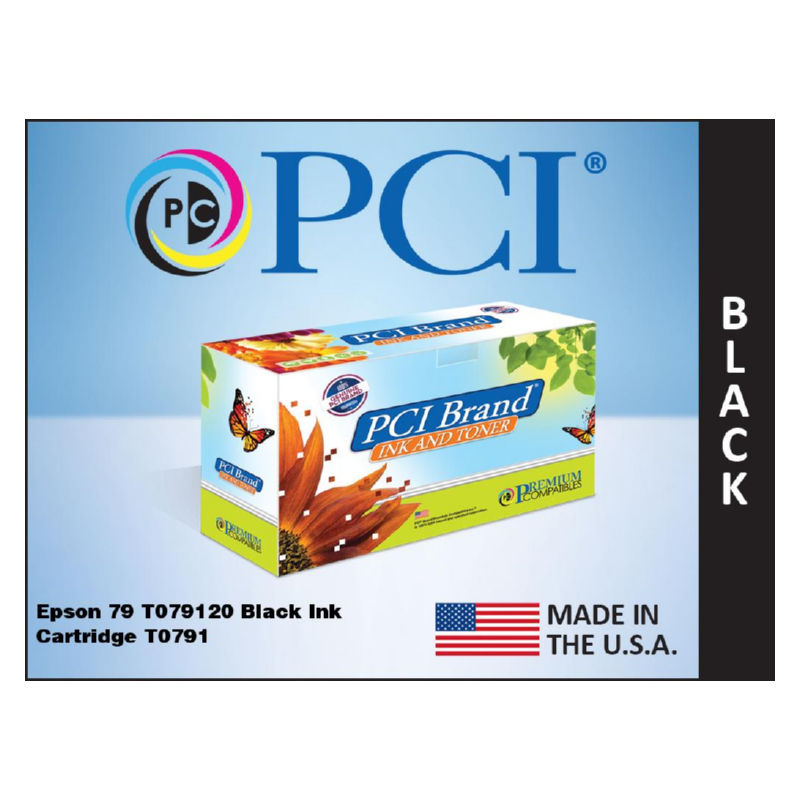 PCI Epson Remanufactured 79 T079120 Black Inkjet Cartridge T0791 Made in the USA