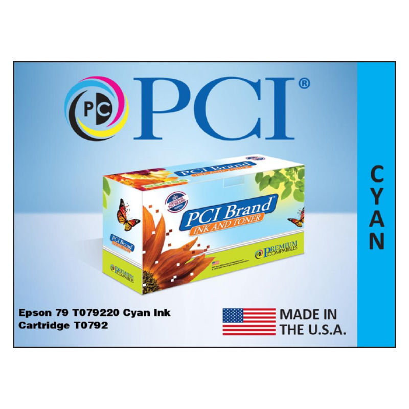 PCI Epson Remanufactured 79 T079220 Cyan Inkjet Cartridge T0792 Made in the USA