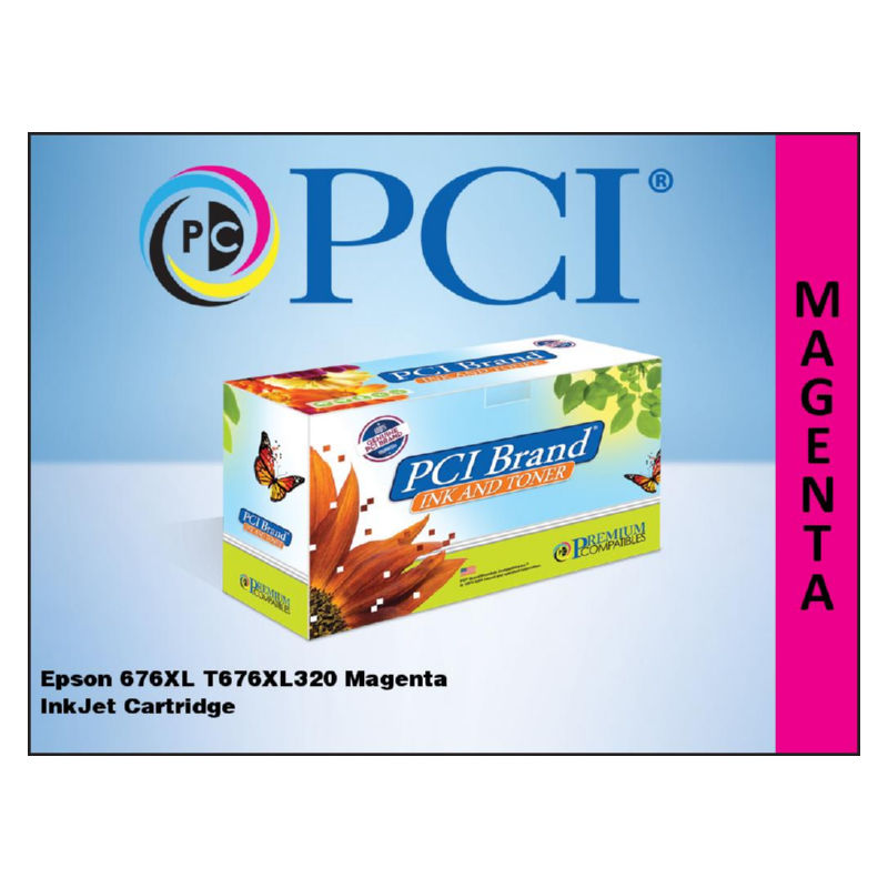 PCI Epson Remanufactured T676XL320 676XL Magenta Ink Cartridge 1.2K Yield