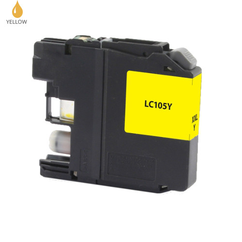 Brother Genuine OEM LC105Y (LC-105Y) EXTRA High Yield Yellow Inkjet Cartridge (1.2K YLD)