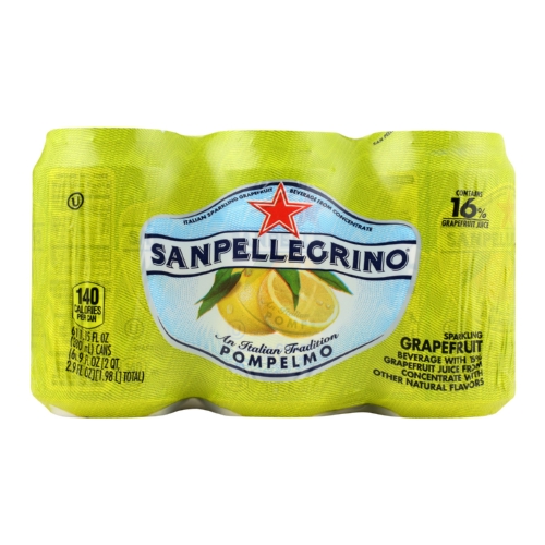 San Pellegrino Sparkling Water Pompelmo Grapefruit Case of 4 11.1