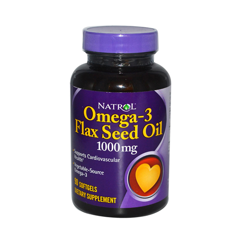 Natrol Omega-3 Flax Seed Oil - 1000 mg - 90 Softgels