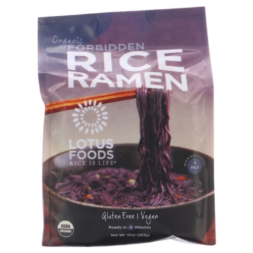 Lotus Foods Ramen - Organic - Forbidden Rice - 4 Ramen Cakes - 10 oz - case of 6