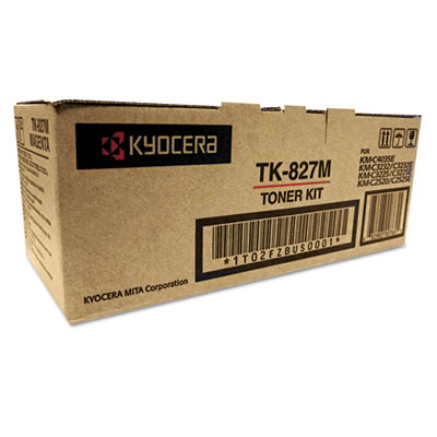 Kyocera Mita 1T02FZBUS0 TK827M OEM Toner Cartridge, Magenta, 7K Yield
