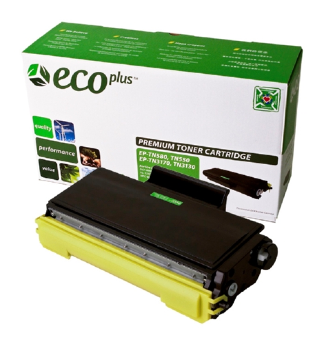 EcoPlus Black Toner Cartridge compatible with the Brother TN580