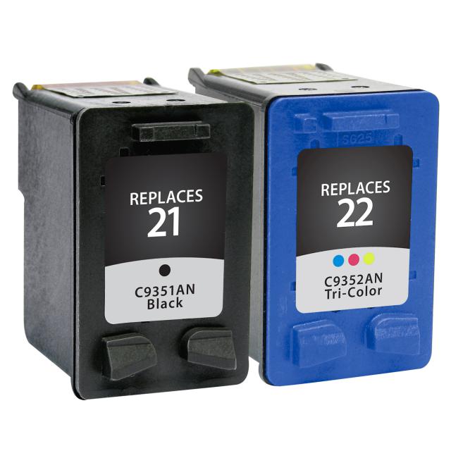 Black, Tri-Color Ink Cartridges for HP 21/22 (C9509FN)