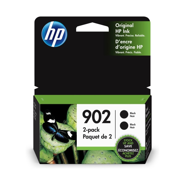 HP 902 Ink Cartridges - Black, 2 Cartridges (3YN96AN)