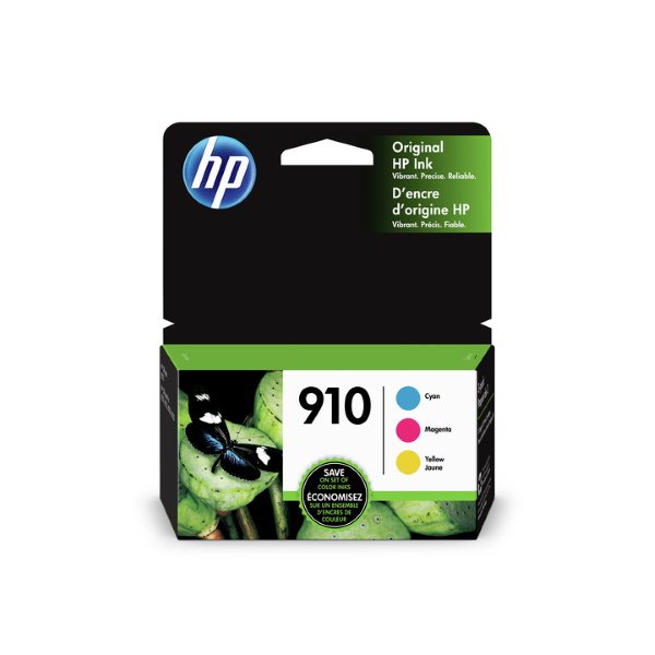 HP 910 Ink Cartridges - Cyan, Magenta, Yellow, 3 Cartridges (3YN97AN)