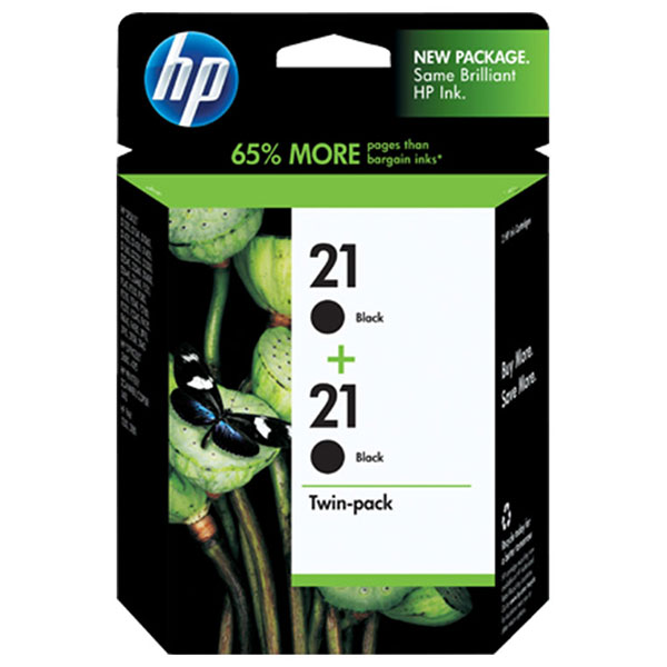 HP 21 Ink Cartridges - Black, 2 Cartridges (C9508FN)
