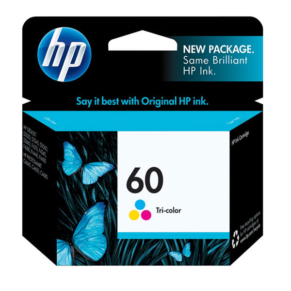 HP 60 Ink Cartridge, Tri-color (CC643WN)