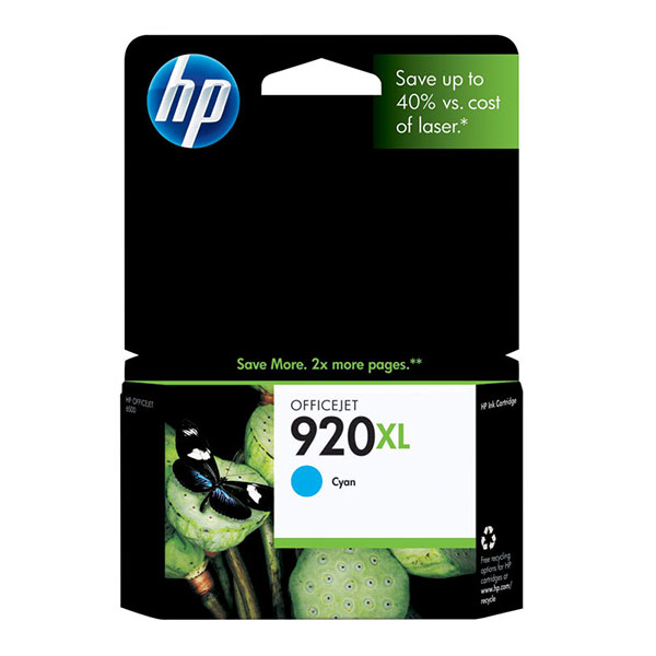 HP 920XL Ink Cartridge, Cyan (CD972AN)