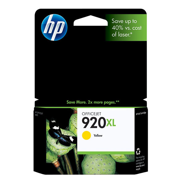 HP 920XL Ink Cartridge, Yellow (CD974AN)