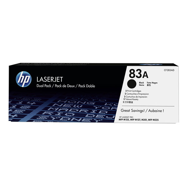 HP 83A 2-pack Black Original LaserJet Toner Cartridges