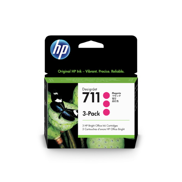 HP 711 3-pack 29-ml Magenta DesignJet Ink Cartridges (CZ135A)