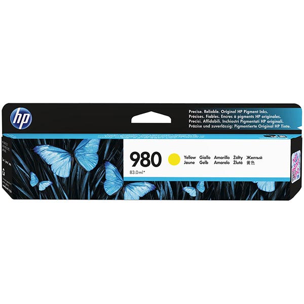 HP 980 Ink Cartridge, Yellow (D8J09A)