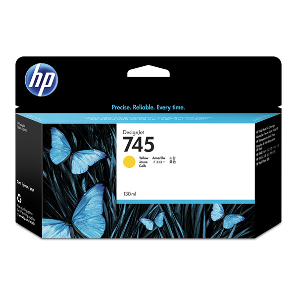 HP 745 130-ml DesignJet Yellow Ink Cartridge (F9J96A)