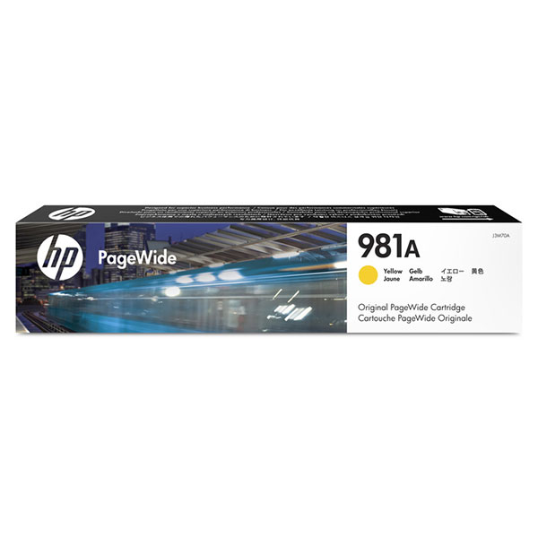 HP 981A (J3M70A) PageWide Enterprise Color 556, 586, Managed Color E55650, E58650 Yellow Original PageWide Cartridge (6,000 Yield)