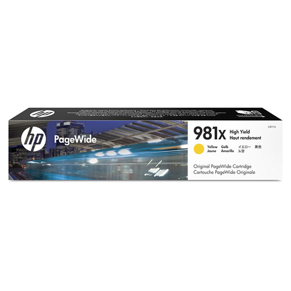 HP 981X (L0R11A) PageWide Enterprise Color 556, 586, Managed Color E55650, E58650 High Yield Yellow Original PageWide Cartridge (10,000 Yield)