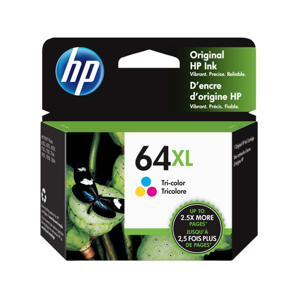 HP 64XL Ink Cartridge, Tri-color (N9J91AN)