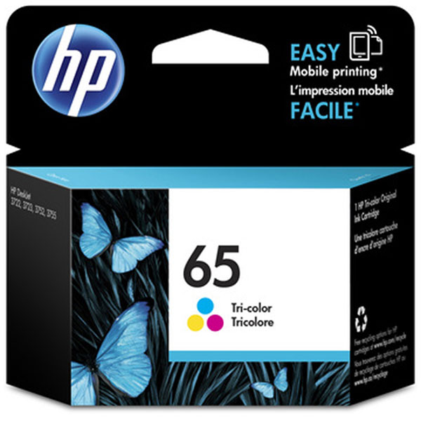 HP 65 Ink Cartridge, Tri-color (N9K01AN)