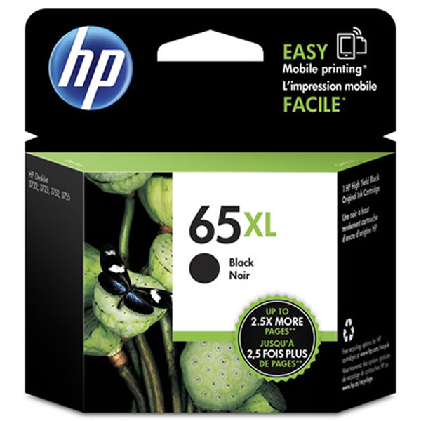 HP 65XL Ink Cartridge, Black (N9K04AN)