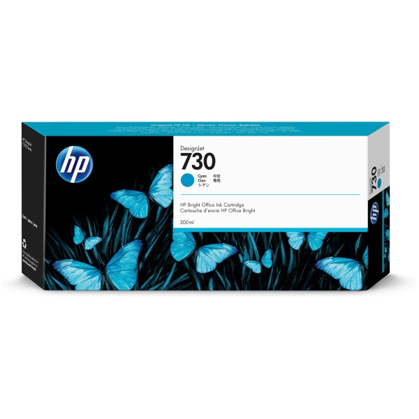 HP 730 300-ml Cyan DesignJet Ink Cartridge (P2V68A)