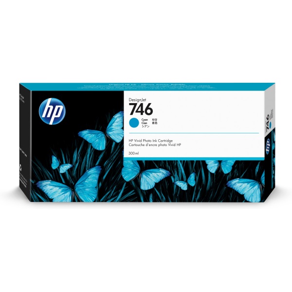 HP 746 300-ml Cyan DesignJet Ink Cartridge (P2V80A)