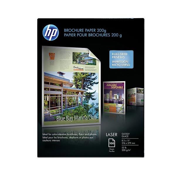 HP Laser Glossy Brochure Paper 200 gsm-100 sht/Letter/8.5 x 11 in (Q6608A)