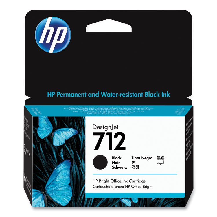 HP 712 38-ml Black DesignJet Ink Cartridge (3ED70A)