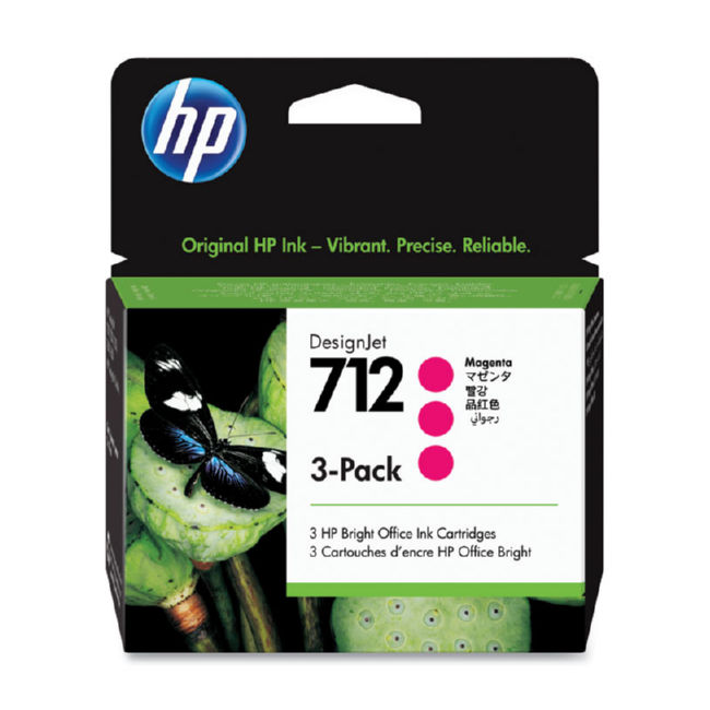 HP 712 3-pack 29-ml Magenta DesignJet Ink Cartridge (3ED78A)