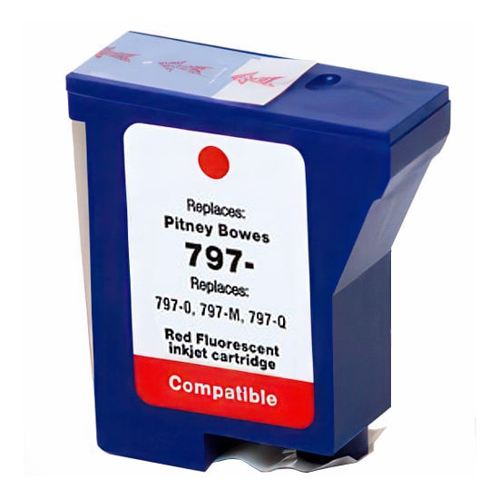 Premium Compatible Pitney Bowes 797-0 Red Inkjet Cartridge