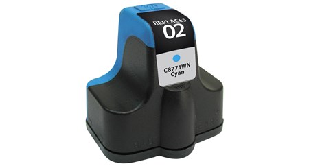 Cyan Inkjet Cartridge compatible with the HP (HP02) C8771WN