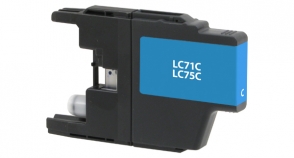 Cyan Inkjet Cartridge compatible with the Brother LC75C (600 page yield)
