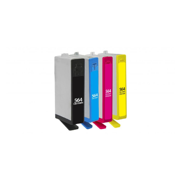 Clover Imaging Remanufactured Black, Cyan, Magenta, Yellow Ink Cartridges for HP 564 4-Pack CN680WN, CN681WN, CN682WN, CN683WN