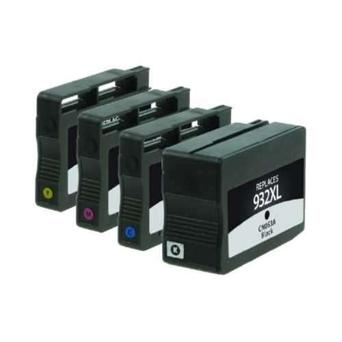 HP 932XL Black High-Yield & 933 Cyan, Magenta, Yellow Ink Cartridges, 4-Pack N9H62FN