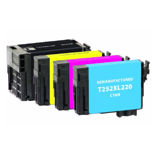 Epson Black High Yield, Cyan, Magenta, Yellow Ink Cartridges for Epson T252XL/T252